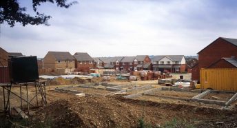 Houses under construction on a housing development