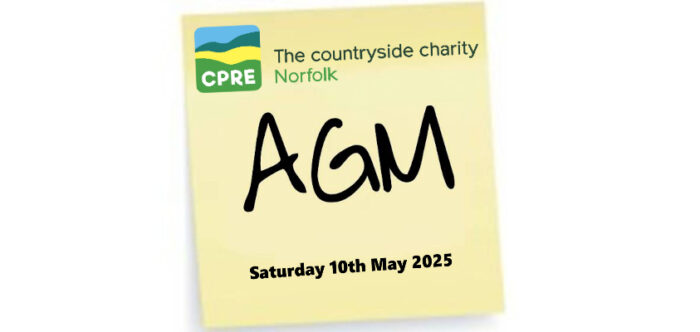 A post-it note with the CPRE Norfolk date of Saturday 10th May 2025